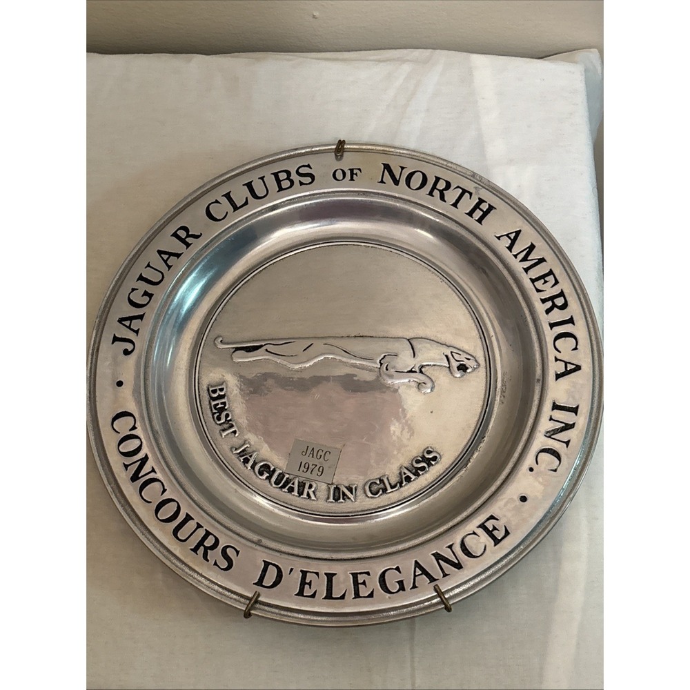 Vintage 1979 Jaguar Club North America Best In Class 11 Pewter Platter Award